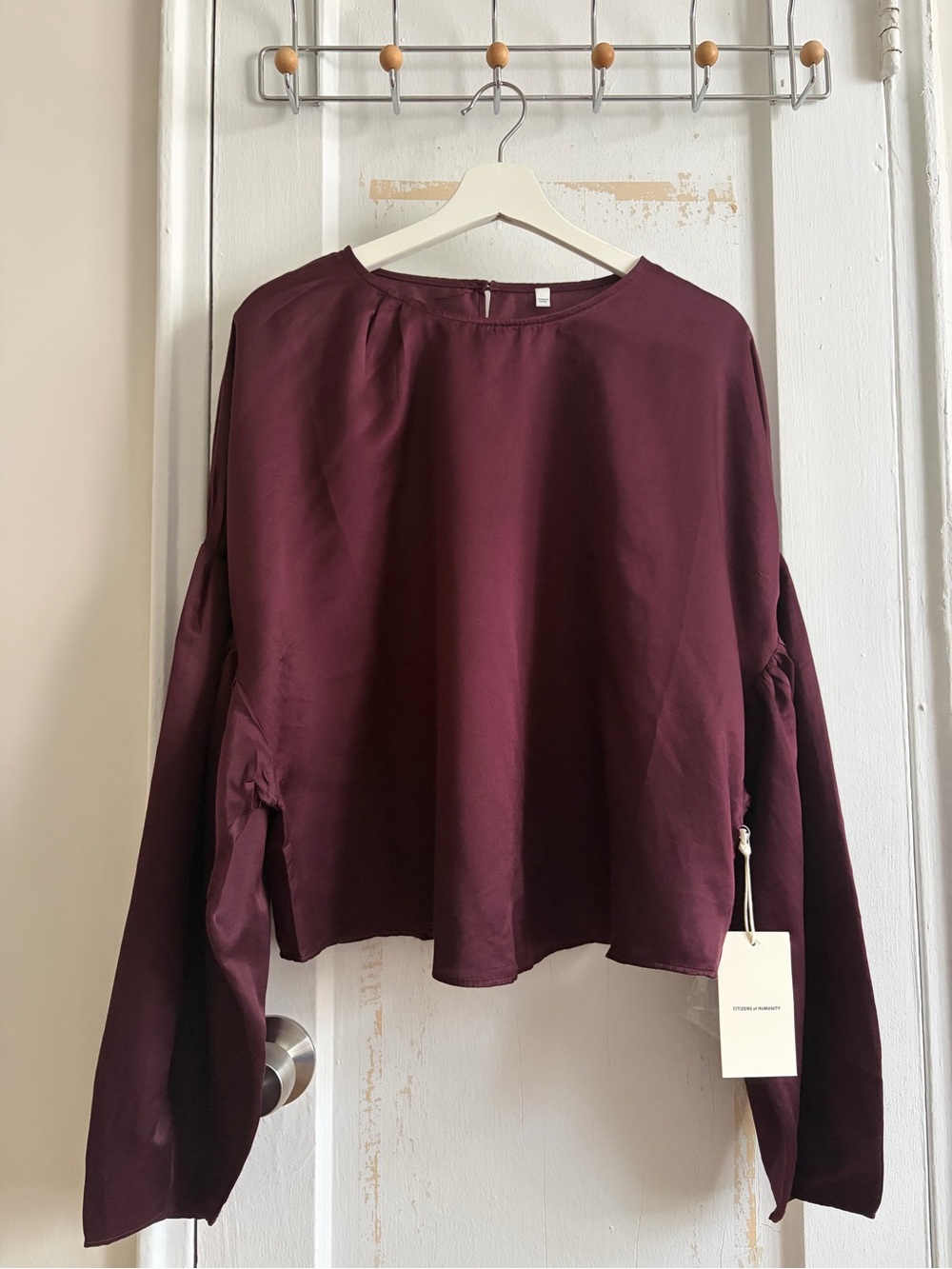 Citizens Of Humanity Burgundy Long-Sleeve Boxy Blouse
